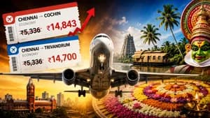 ரூ.5,336 இருந்த விமான டிக்கெட் ரூ.14,843! ஓணம் பண்டிகையில் அதிர்ச்சி!