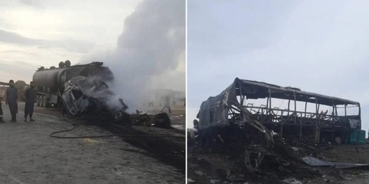 bus collision with tanker