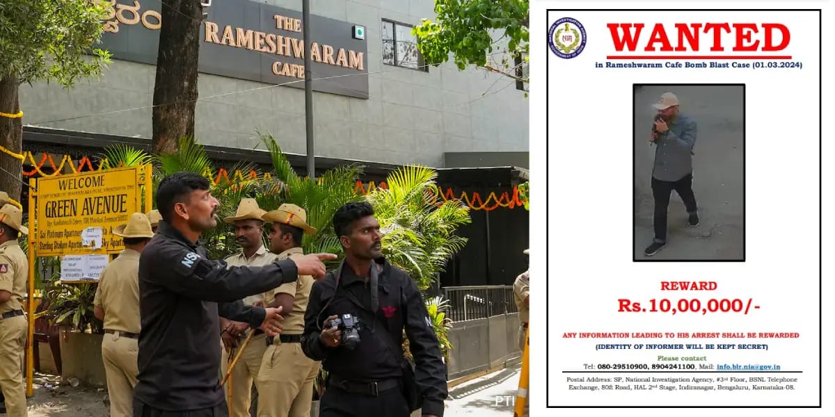 Ramewshwaran Cafe - NIA Reward 10 lakhs