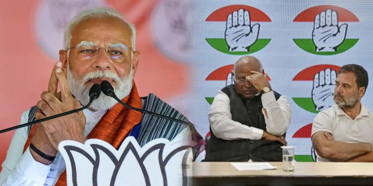 PM Modi - Congress Leaders Mallikarjun kharge Rahul gandhi