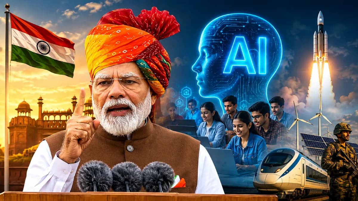 1 கோடி இளைஞர்களுக்கு AI பயிற்சி...சுதந்திர தினத்தில் மோடியின் 5 அதிரடி அறிவிப்புகள்!