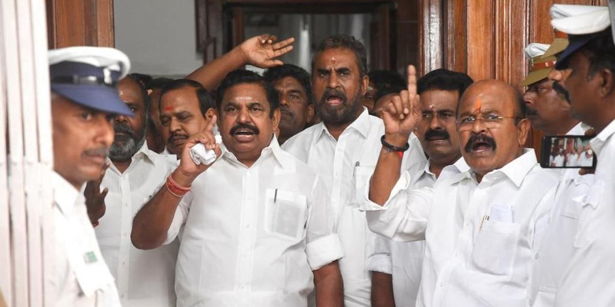 Edappadi Palaniswami portest