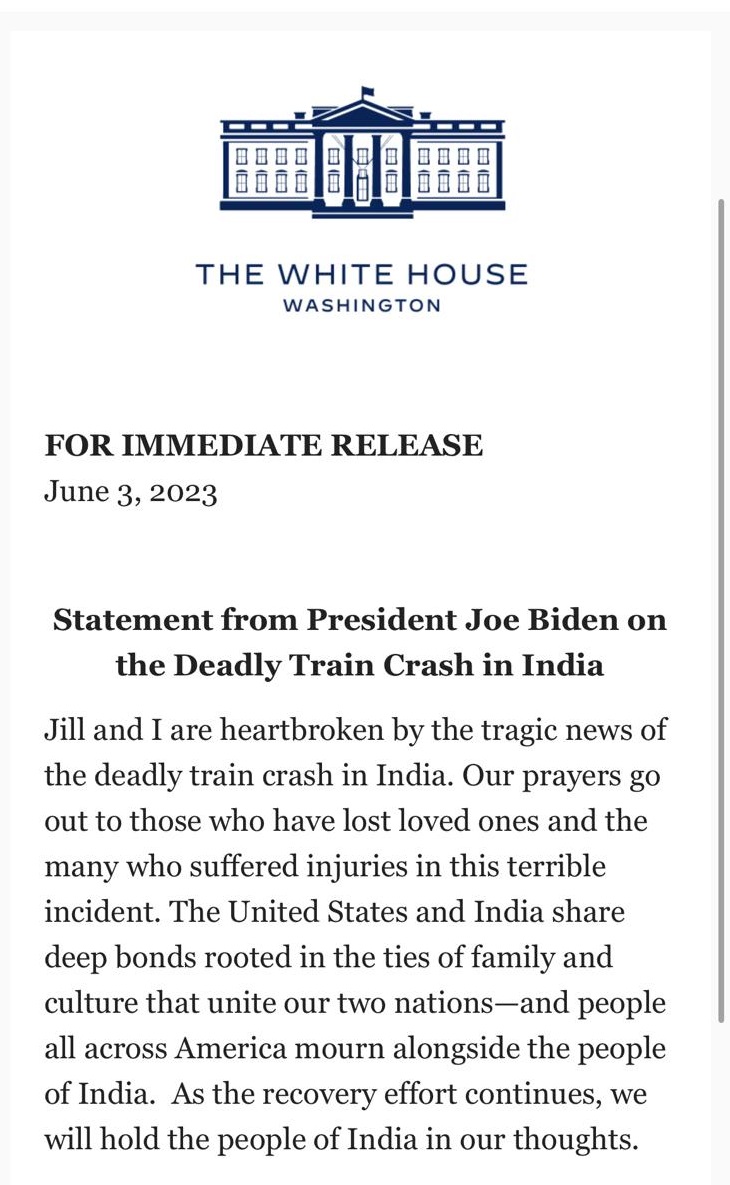 US President Joe Biden condoles