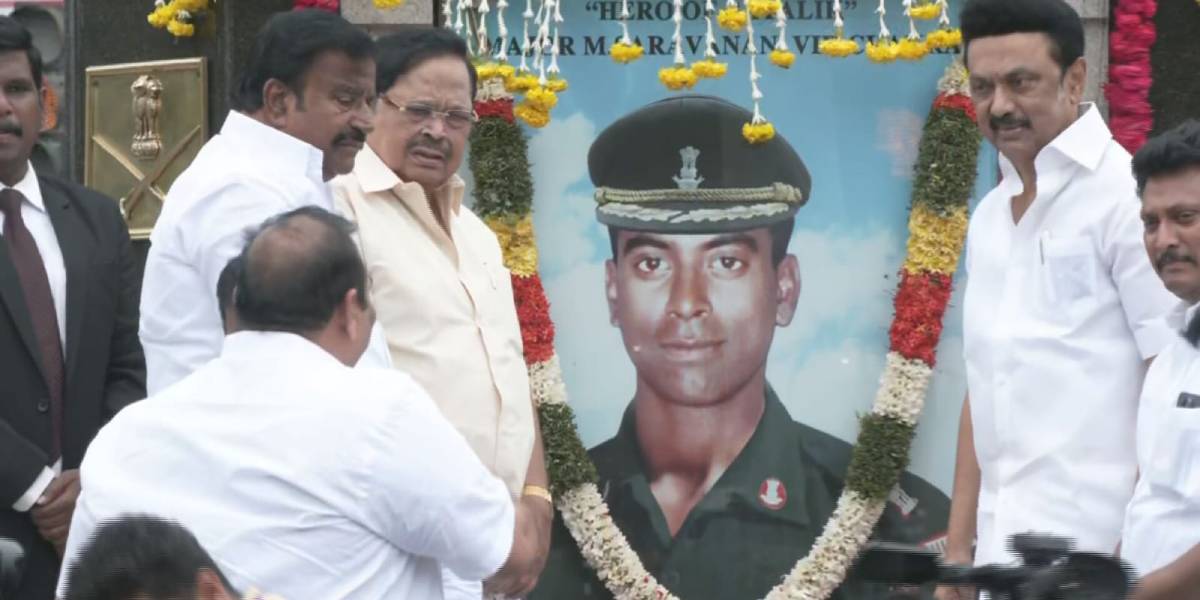 Tamilnadu CM MK Stalin paid tribute to Major Saravanan