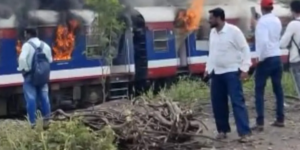 Fire train in Maharashtra