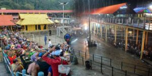 Heavy rain in Sabarimalai