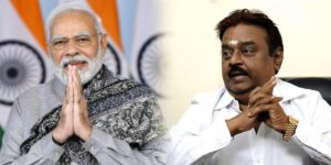 PM Modi - DMDK Leader Vijayakanth