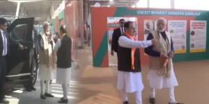 PM Modi and JP Nadda in bharat mandapam delhi