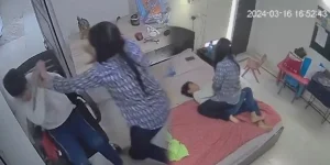 Mother Beating Son