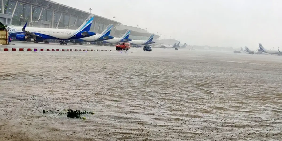 Heavy Rain in Chennai Airport