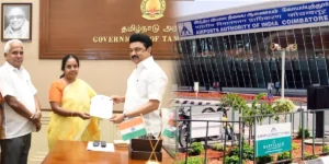 BJP MLA Vanathi Srinivasan meet Tamilnadu CM MK Stalin at Chief secretary office Chennai