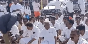 ADMK MLA KP Munusamy involved in the road block protest