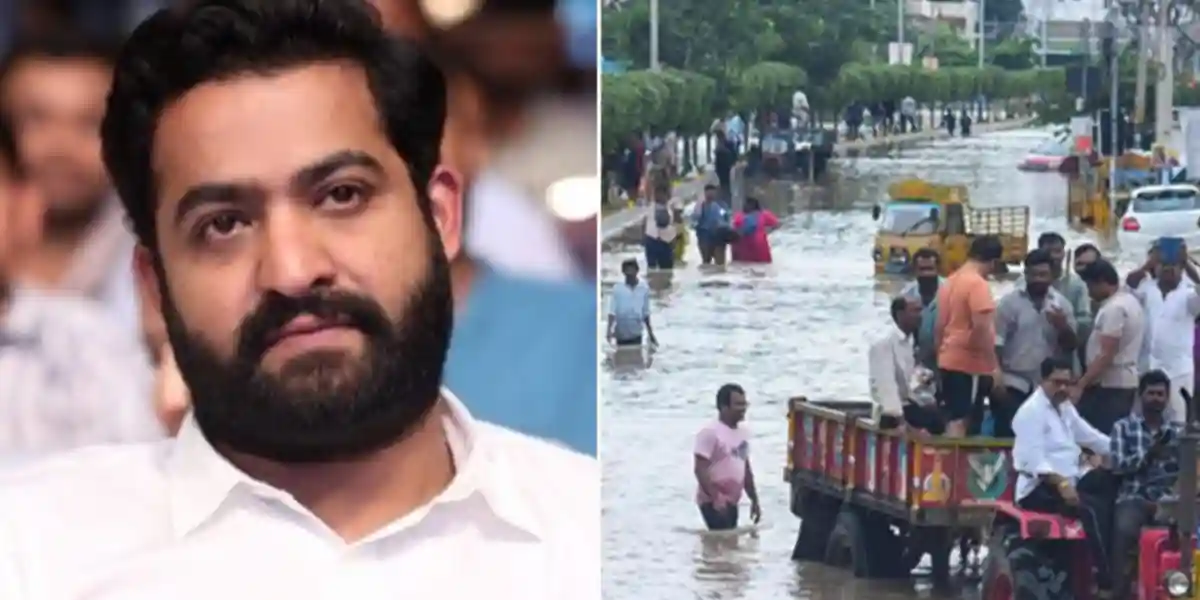 Actor Jr NTR - Telangana flood