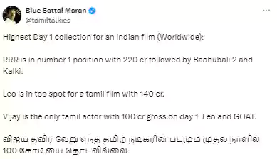 blue sattai maran about leo