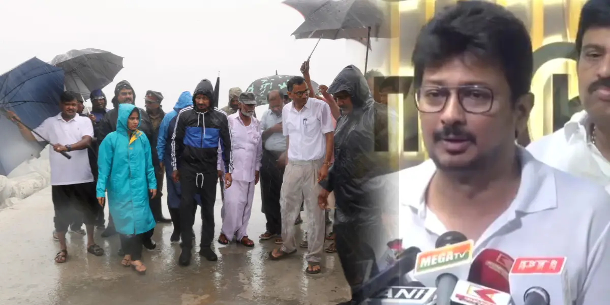 Deputy CM Udhayanidhi stalin inspect Rain Precaution in chennai