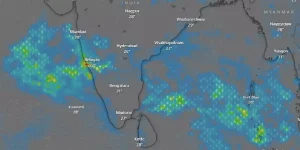 Low pressure zone over the coast