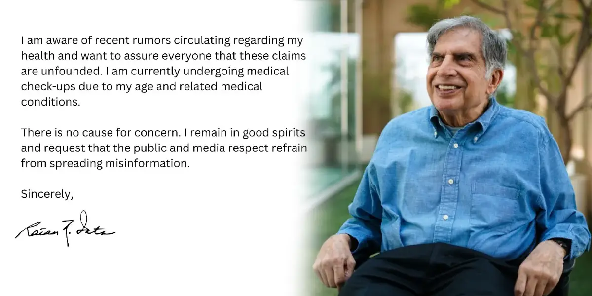 Ratan Tata explain his health condition