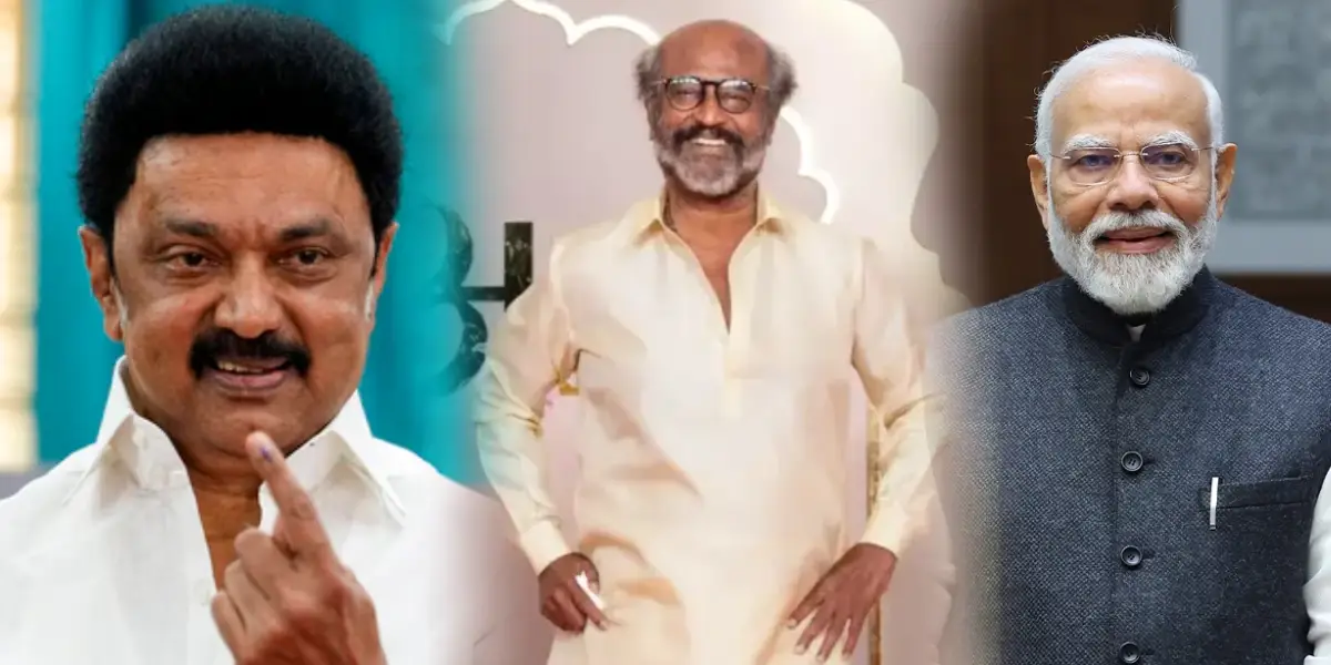 Tamilnadu CM MK Stalin - Actor Rajinikanth - PM Modi