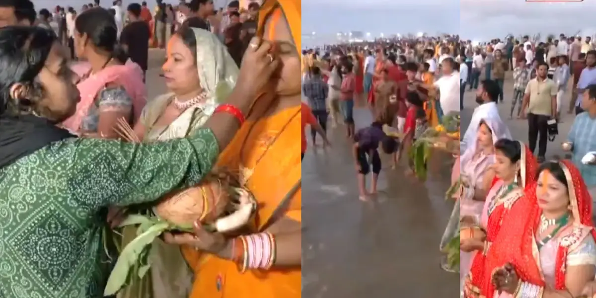 Chhat Puja 2024 in Chennai Marina