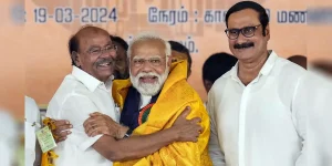 PM Modi - PMK Leader Dr Ramadoss and Anbumani Ramadoss