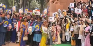 Congress MPs - BJP MPs Protest in Parliament