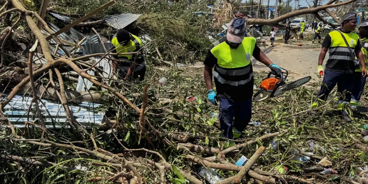 Cyclone Chido in France island