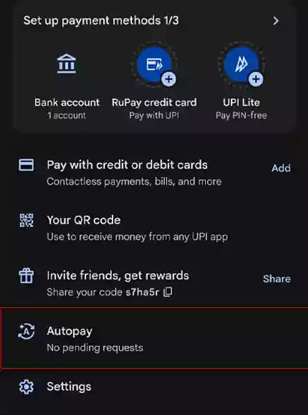 cancel autopay in gpay