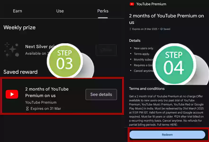 youtube premium steps 3,4