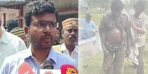 Chengalpattu Collector Arunraj IAS speech about One person fire himself